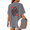 Grey, variant on UNISHE Women's Royal Card Graphic Short Sleeve T-Shirts White Playful Crewneck Tops