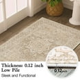 thumbnail image 6 of Area Rugs for Living Room 2'x 3' Machine Washable Vintage Print Large Throw Non Slip Bedroom Rugs, Brown, 6 of 6