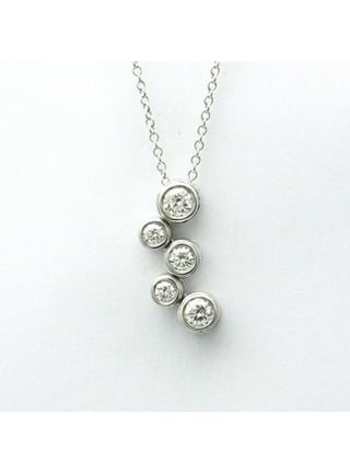 Tiffany & Co Platinum Diamond Bubbles Key Pendant Necklace