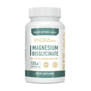 Magnesium Bisglycinate Supplements 100% Chelate TRAACS® 200mg (120 Capsules) Maximum Absorption & Bioavailability, Chelated & Buffered - Sleep, Energy, Leg Cramps*