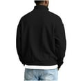 thumbnail image 5 of Zedker Fashion Honeycomb Knitted Casual Long Sleeve Quarter Zipper Shirts for Men Comfy Stand Collar Loose Breathable Tops,Black,XL, 5 of 6