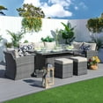thumbnail image 2 of Direct Wicker 7 Pcs Outdoor Patio Furniture Set with Fire Pit Table Patio Conversation Set with Beige Cushions, 2 of 8