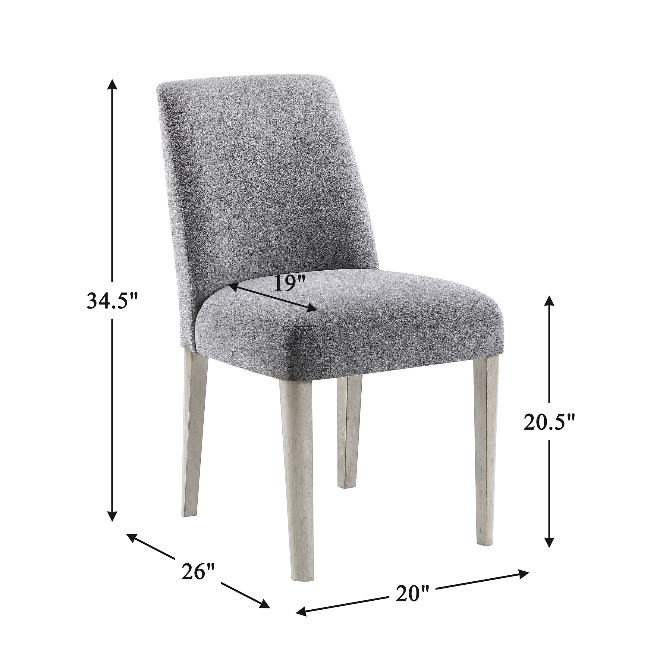 OakvillePark Vale Modern Boucle Dining Chairs, Dark Gray (Set of 2)