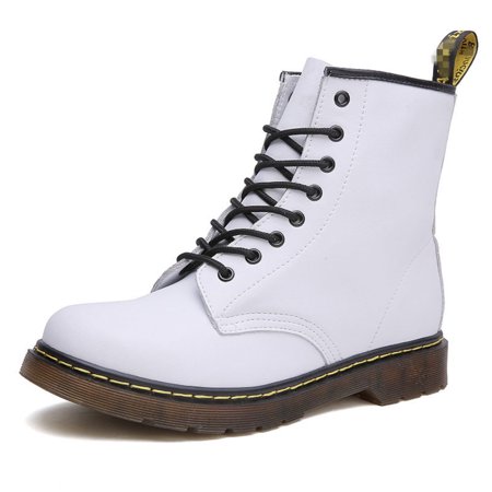 

Unisex Martin Boots Round Toe Retro Leather Modern Boots Low Heel Shoe Lace-up High Top Front Lace Seam Anti-slip Wear-resistant Martin Boots