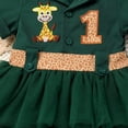 thumbnail image 7 of IBTOM CASTLE Baby 1st Birthday Outfit Girls Jungle Animal Giraffe Birthday Dress Tiered Tulle Hat Newborn Cake Smash Photo Shoot Green, 7 of 7