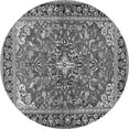thumbnail image 1 of Ahgly Company Machine Washable Indoor Round Medallion Gray Traditional Area Rugs, 7' Round, 1 of 1