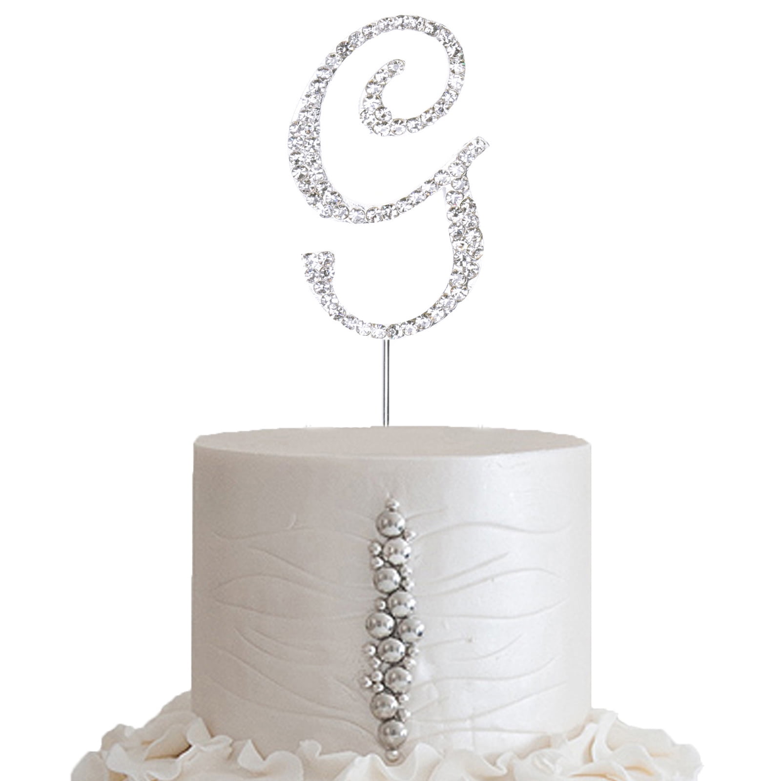 4.5" SILVER Letter S Rhinestone Cake Topper Wedding Party Decorations SALE 