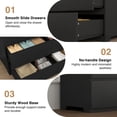 thumbnail image 5 of 63 Inch 12 Drawer Dresser for Bedroom,Modern Wood Dresser Chest of Drawers with Large Storage Space for Bedroom, Sturdy Organizer for Closet, Living Room, Hallway,Black,63"x15.7"x38.5", 5 of 8