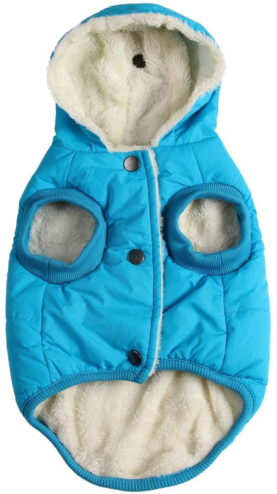 Fleece and Lining Extra Warm Dog Hoodie in Winter,Small Dog Jacket