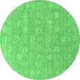 thumbnail image 1 of Ahgly Company Indoor Round Oriental Emerald Green Traditional Area Rugs, 3' Round, 1 of 4