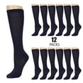 thumbnail image 2 of Mamia Girl's Knee High School Uniform Socks (12 Pairs) - Navy, 9-11, 2 of 2