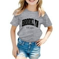 thumbnail image 1 of 3 T Vêtements Fille sous-Vêtement Garçon et Fille Mode Décontractée Imprimé Col Rond Ample Manches Courtes T-Shirt Haut, 1 of 4