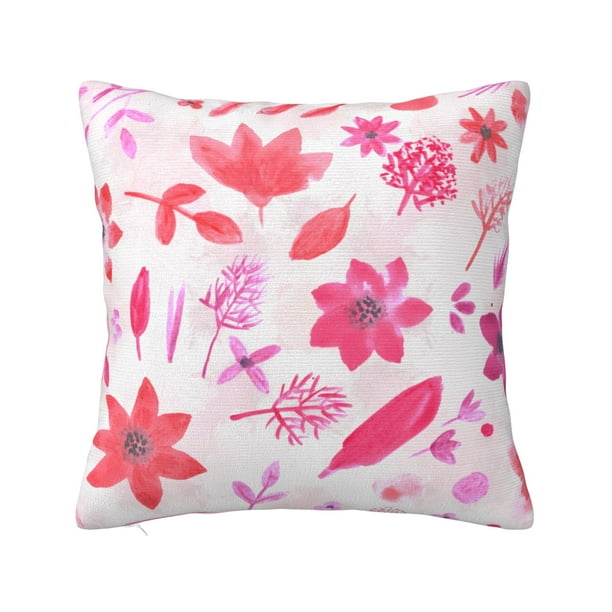 ZICANCN Watercolor Flower Leaves Decorative Throw Pillow Covers, Bed