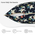 thumbnail image 5 of Fotbe Cartoon Sharks Pattern Velvet Decorative Throw Pillow Covers with Elegant Piping, Soft Plush Cushion Cover for Sofa, Bed, Car, Office-20"x20", 5 of 8