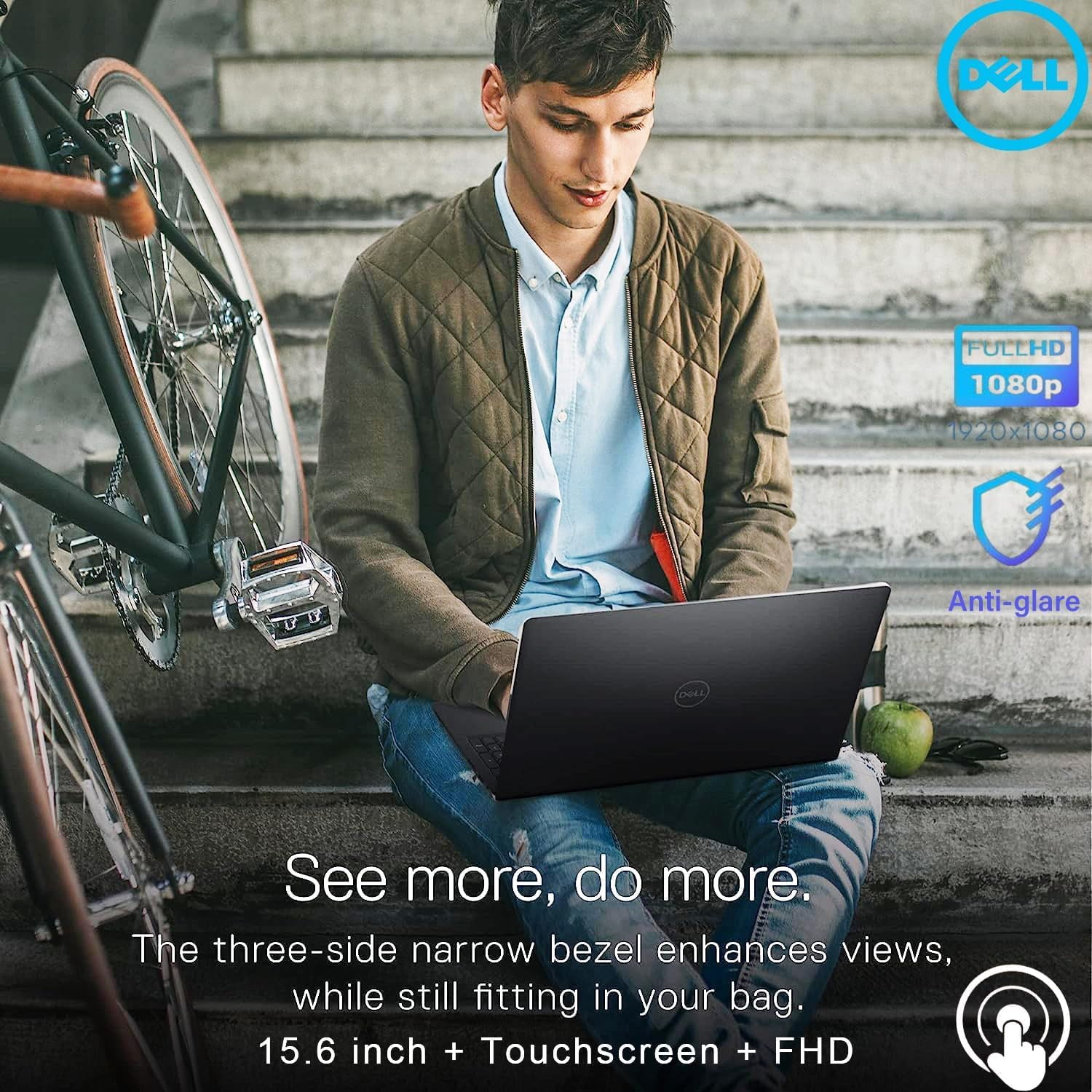 Dell Inspiron 15.6" FHD Touchscreen Laptop, 32GB RAM, 1TB SSD, Speed 8-Core AMD Ryzen 7 7730U (Outperforms Intel i7-1255U in Multitasking), Windows 11 Pro, Long Battery Life, w/WOWPC Recovery USB
