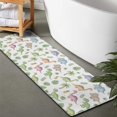 thumbnail image 2 of Dinosaur and Pineapple White Pattern Non Slip Microfiber Bathroom Rugs, Soft Rubber Backing Bath Mats for Bathroom Floor Tub and Shower,17"x47", 2 of 5