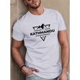 thumbnail image 1 of T-Shirt Graphique Décontracté Kathmande pour Hommes - Manches Courtes Été avec Imprimé Montagne & Géométrique, Polyester Léger, Col Rond, Lavable en Machine, 1 of 4
