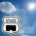 thumbnail image 6 of Please Deliver All Packages To Rear Building 18 inch X 18 inch Shield Shaped Commercial Grade Plastic Sign Weather Resistant Made in the USA, 6 of 6