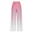 thumbnail image 5 of abtuhar Womens Wide Leg Pants,Womens Casual Pants,Summer High Waist Straight Printed Pants with Pocket Pink, 5 of 5