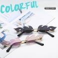 thumbnail image 3 of Gafas de Sol Unisex NikouMX con Llama Onduladas Sin Montura Estrechas de Lujo, 3 of 8