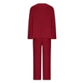 thumbnail image 5 of Hanerdun Women 2PCS Pajamas Set Female Pockets Nightwear Sleepwear Red XL, 5 of 5