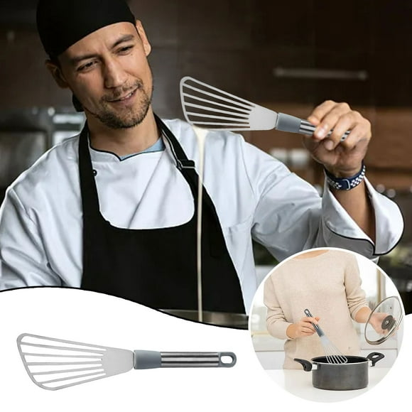 asddcavvf Barbecue Spatula Fish Spatula Household Kitchen Food Pancake Steak Fish Spatula Stainless Steel Fish Turner Spatula Slotted Turner Thin Edged Design Kitchen Metal Spatula With H Cooker
