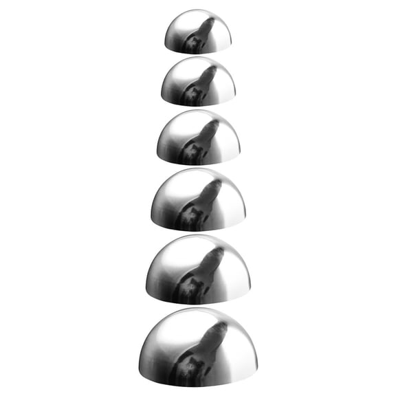 EXHUMKY Garden Orbs And Spheres Outdoor Silver Stainless Steel 6Pcs 51mm