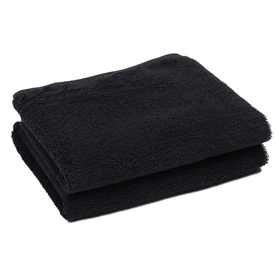 Perfehair Black Salon Hair Towels (2-Pack, 16 X 27 Inches)-Barber Hand Cotton Towel  Wrap sets for Gym, Bathroom, Spa, Wash