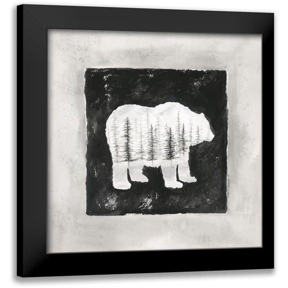 Shamp, Cindy 15x15 Black Modern Framed Museum Art Print Titled - Bear Silhouette II