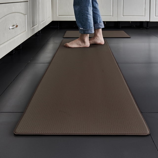PVC Washable Kitchen Mat Gray Vinyl Non-slip Carpet Waterproof Oilproof Long Rug For Floor Balcony Laundry Room Entrance Doormat Home Decor