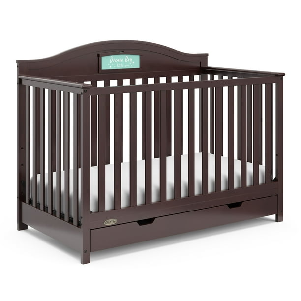 Convertible Crib With Drawer Espresso, Wooden Baby Cribs With Drawers And Wheels