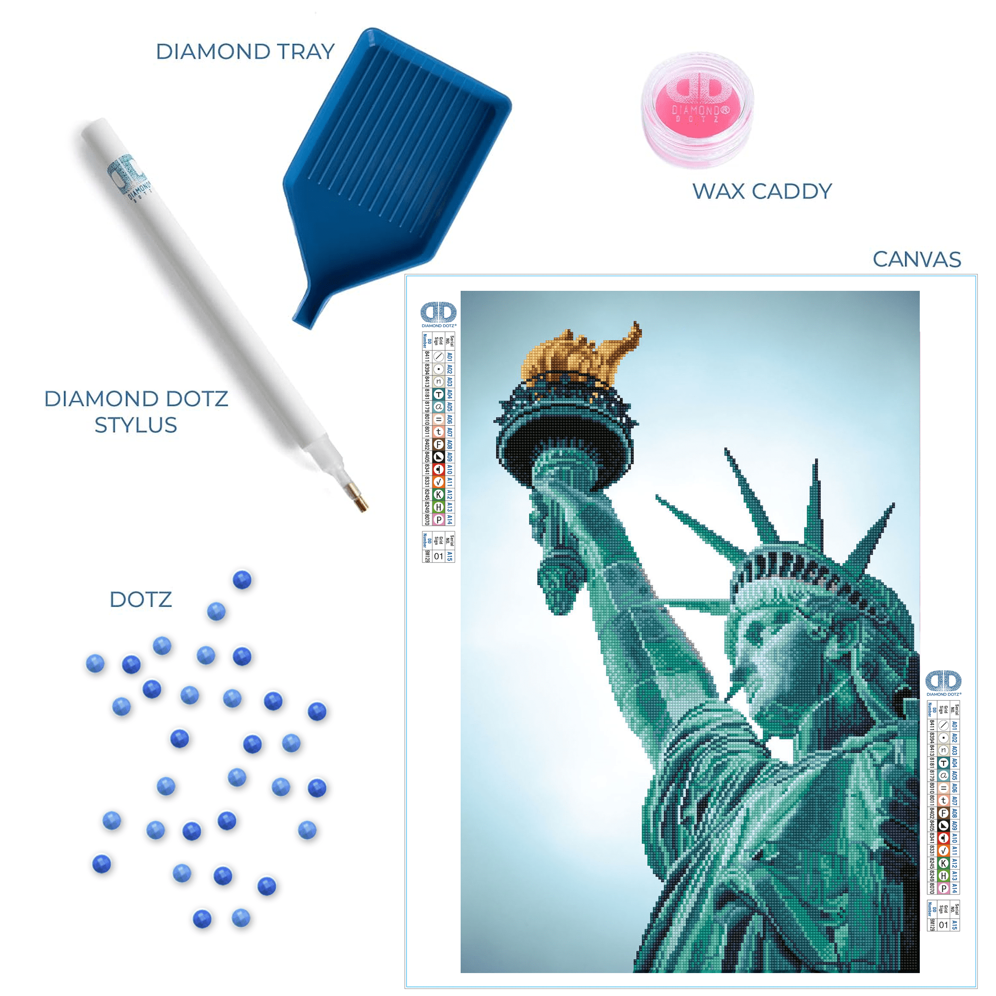 Diamond Dotz Statue of Liberty Diamond Painting Kits for Adults - Diamond Art Kits a Relaxing Creative Craft Kit with Dotz Gems 18x27