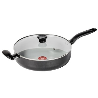 Cook 5qt Ceramic Nonstick Saute with Lid Black