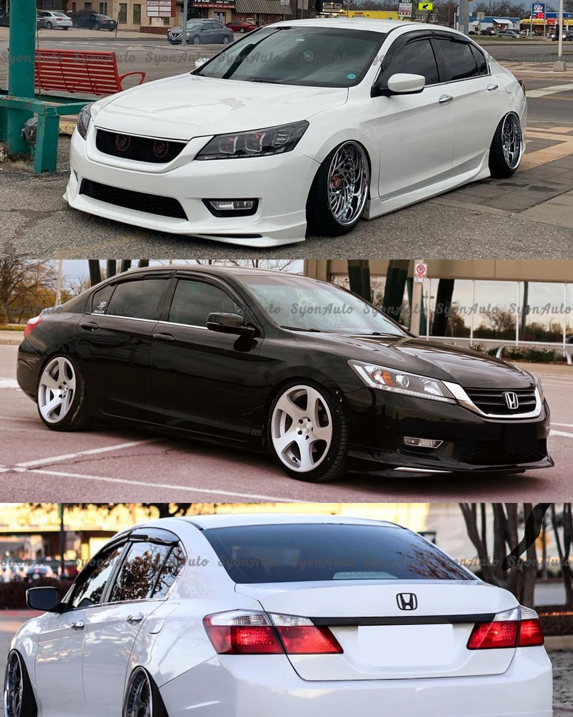 Fits 2013-2017 Honda Accord JDM 3D Wavy Mugen Style Window Visor Rain Guard Vent