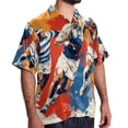 thumbnail image 2 of Football Men's Short Sleeve Shirts, Casual, Printed, Button Down Short, Summer Beach Shirts, Unisex, 2 of 6