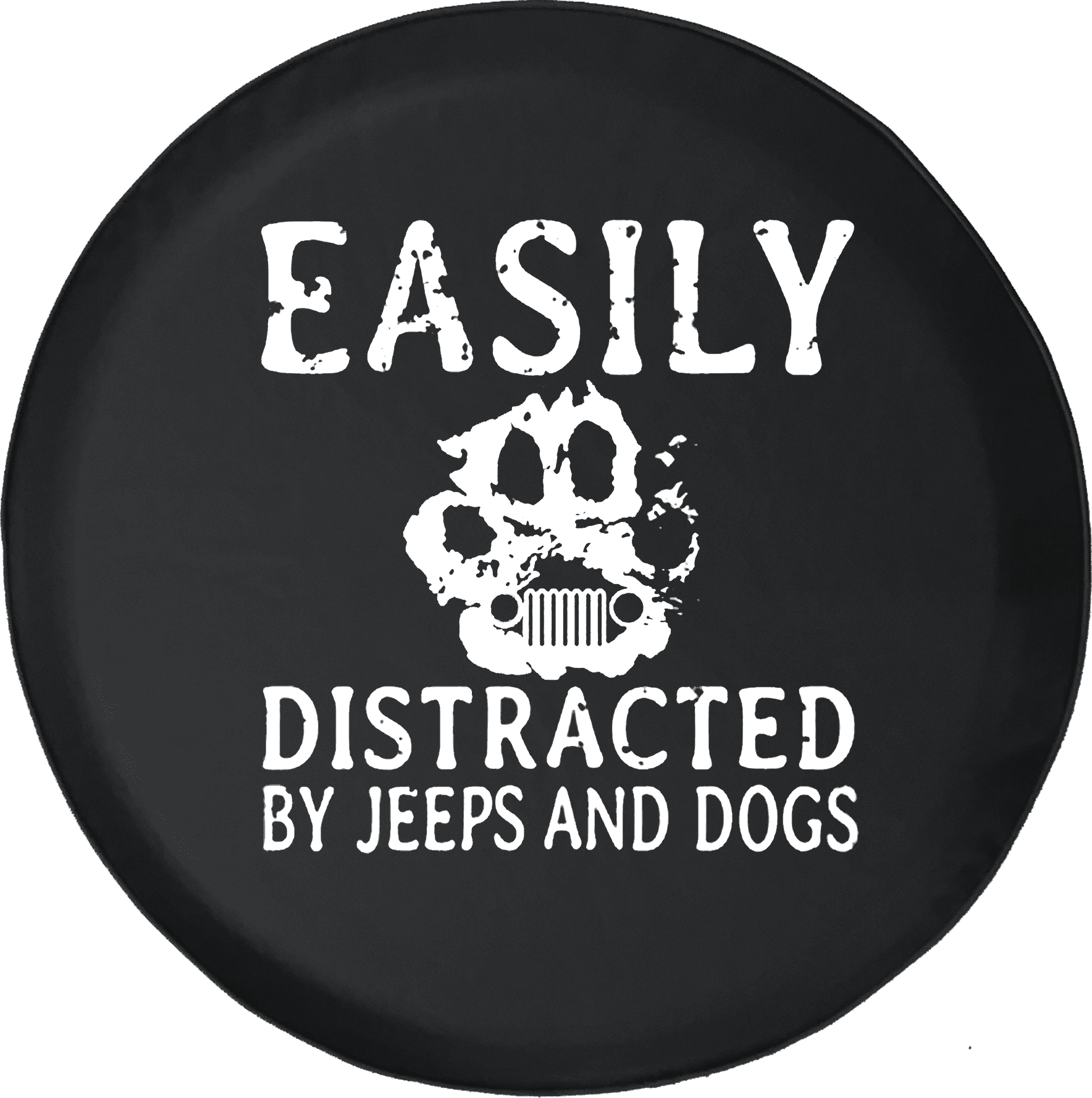 Easily Distracted by Jeeps and Dogs Paw Print Spare India Ubuy