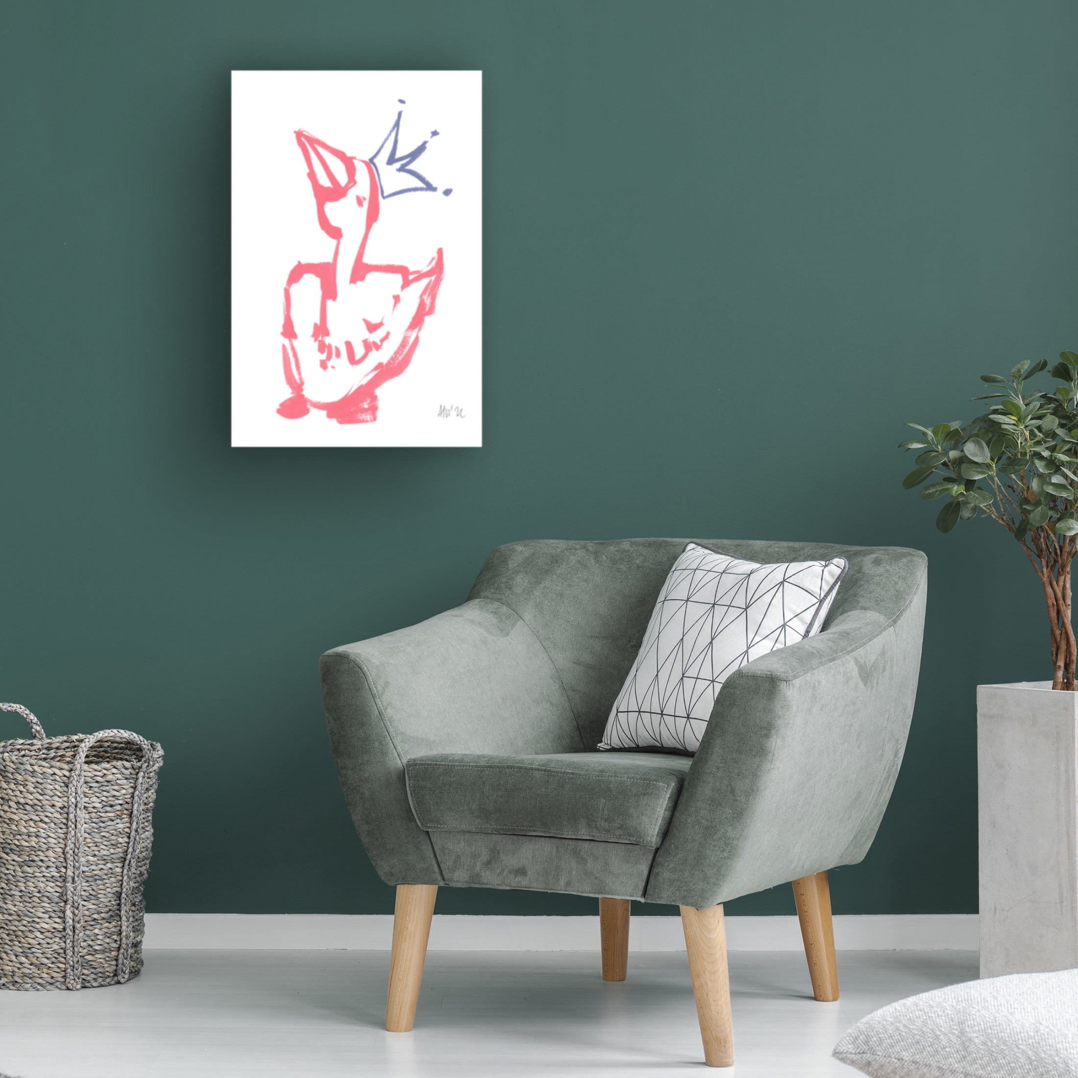 Trademark Fine Art Ania Zwara Queen Duck Coral Canvas Wall Art