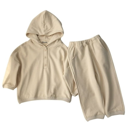 

Toddler Girls Outfits Cotton Solid Color Winter Sweatshirt Long Sleeve Pants Hooded Pants Kids Children Spring Summer Fashion Leisure Cute Sleepwear Streetwear Sets