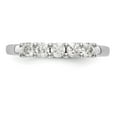 thumbnail image 4 of 14K White Gold Ring Band Wedding Diamond Round 5-Stone , Size 7, 4 of 7