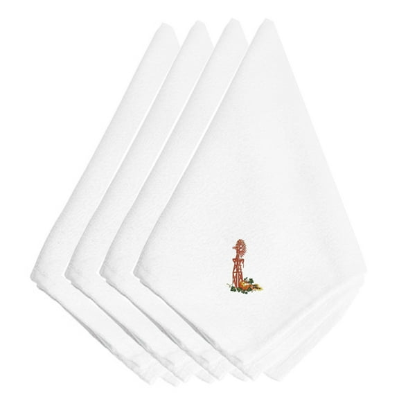Fall Windmill Embroidered Napkins Set of 4