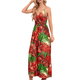 thumbnail image 1 of Vestido de Verano 2025 para Mujer, con Estampado Floral, Lazo Frontal, Tirantes Finos, Informal, Bohemio, , Suelto, Rojo, Talla S, 1 of 6