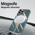 thumbnail image 3 of for iPhone 16 Pro Max Case with Magnetic Stand, [Compatible with MagSafe] [Ring Holder Kickstand] Plating TPU Shockproof Protective for iPhone 16 Pro Max Phone Case for Women Men, Grayblue, 3 of 6