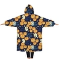 thumbnail image 2 of Oversized Wearable Blanket Hoodie,Happy Halloween Pumpkin Pattern Sherpa Blanket Hoodie with Super Pockets,Super Warm Fuzzy Pullover for Women & Men, 2 of 6