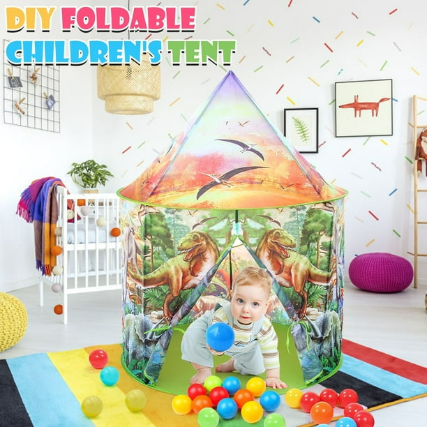 Tienda de campaña infantil de dinosaurios para armar uno mismo. Tienda de campaña infantil de imitación para armar uno mismo.