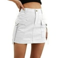 thumbnail image 1 of Besolor Cargo Skirt for Women Mid Rise Stretch Button Mini Short Skirt with Pockets 2024 Fashion Skirts, 1 of 6