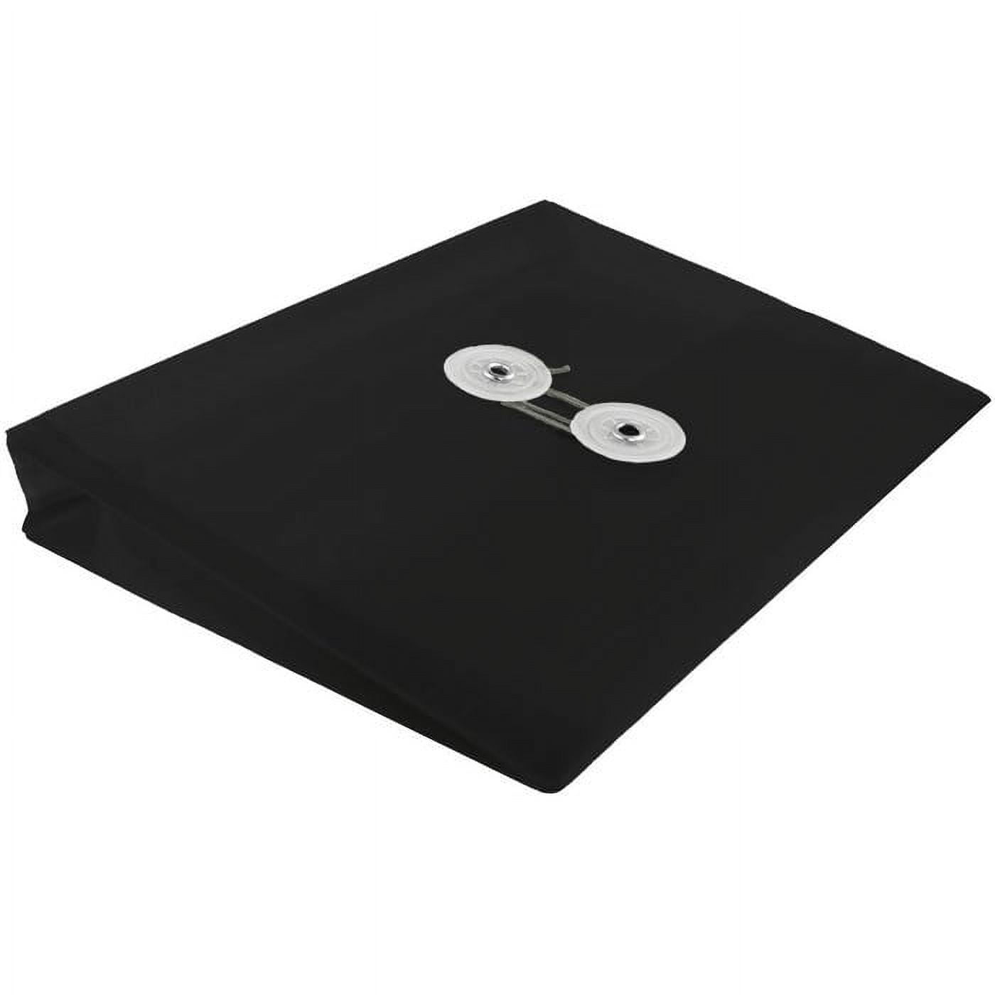 JAM Paper Plastic Booklet Envelopes with Button & String Tie Closure, Index Size, 5 1/2 x 7 1/2, Black, 3/pack
