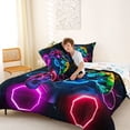 thumbnail image 4 of Erosebridal Watercolor Gamepad Full Size Comforter Sets For Kids Gamer,Video Gaming Controller Print Bedding Sets For Boys,Reversible 3-Piece, 4 of 7