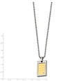 thumbnail image 3 of Collier en Acier Inoxydable Plaqué Or 18k avec Diamant.01ct. 24 Po, 3 of 3