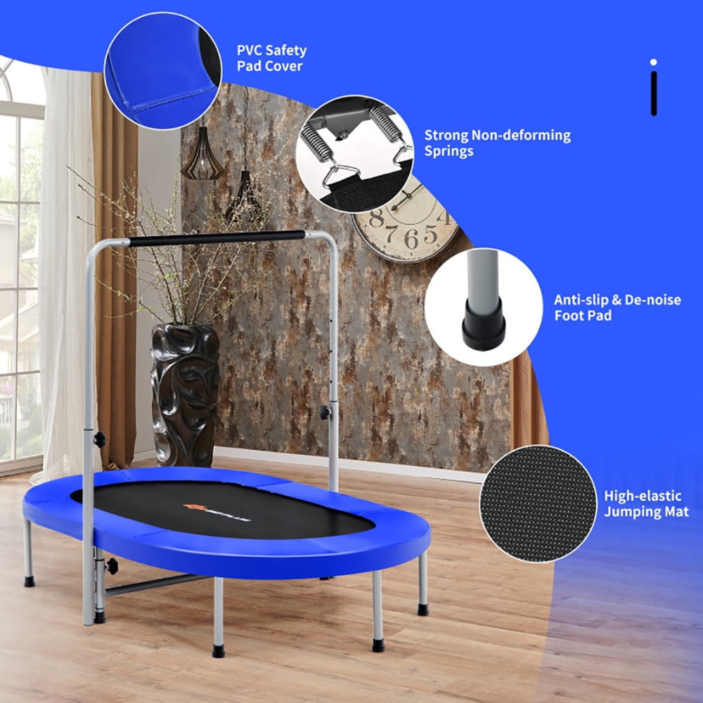 Aimee Lii 2-Person Foldable Mini Kids Fitness Rebounder Trampoline, Outdoor Kids Trampoline, Blue Aimee Lii 2-Person Foldable Mini Kids Fitness Rebounder Trampoline, Outdoor Kids Trampoline, Blue