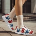 thumbnail image 3 of COEQINE Women Sneakers Tennis Shoes Fashion Sport Gym Jogging Tennis Fitness Sneaker White Sole Girls Training Athletic Footwear for 4th of July, Vintage Star Stripe US Flag, 3 of 7